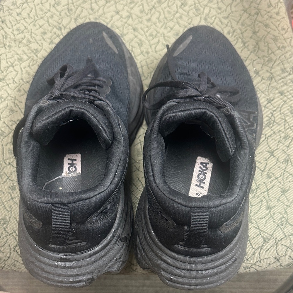 Hoka Bondi 8 Black Athletic Shoes 9D (wide width)